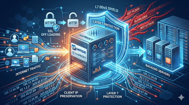 Cấu hình pfSense HAProxy: SSL Offloading, Client IP, DDoS L7