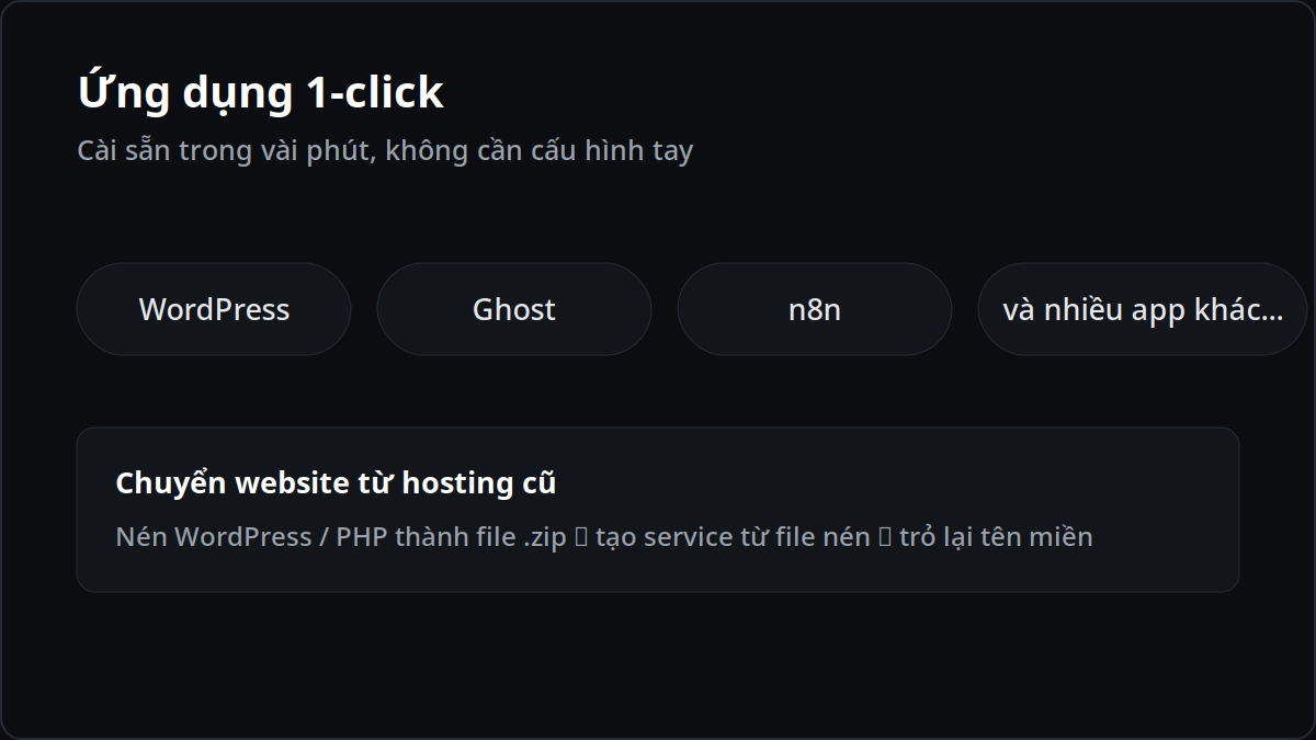 Cài ứng dụng 1-click và chuyển website từ hosting cũ sang OpsVibes