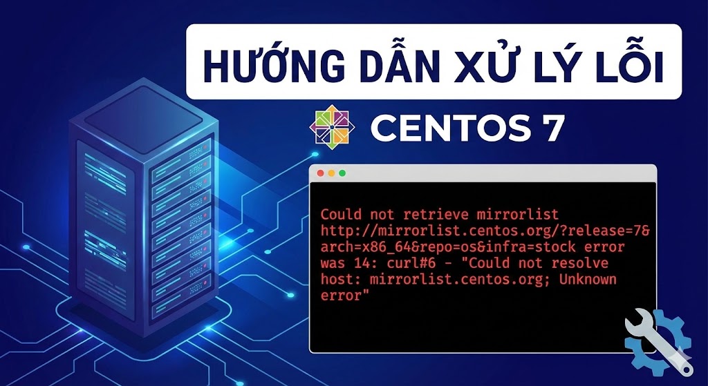 Hướng dẫn xử lý lỗi Could not retrieve mirrorlist Centos 7