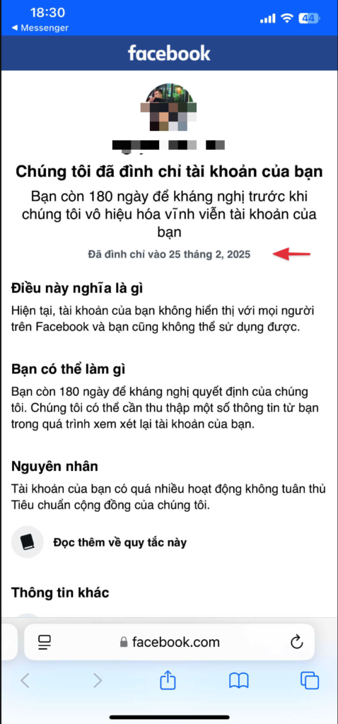 Mở Khoá Tài Khoản Facebook Bị Đình Chỉ 180 Ngày 